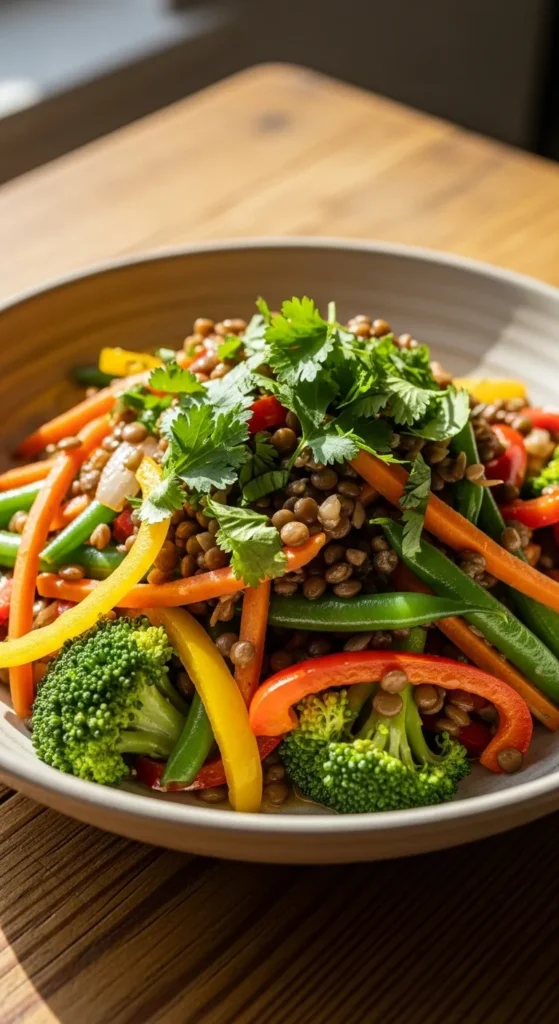 Lentil and Vegetable Stir Fry