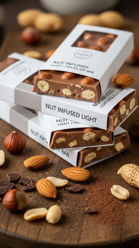 Nut Infused Light Chocolate Bars