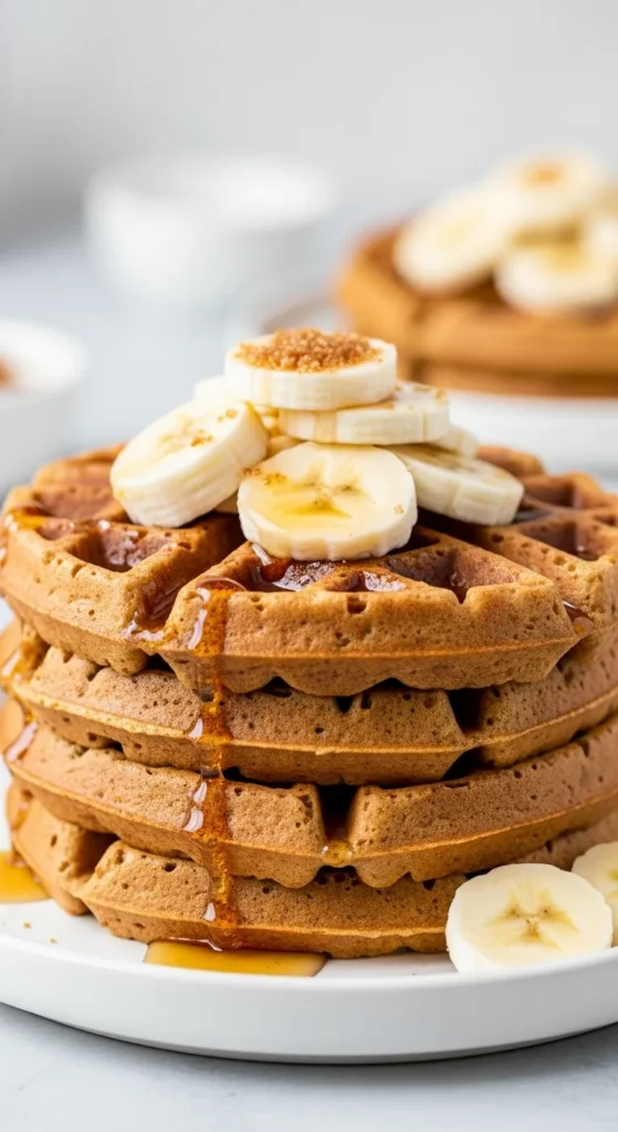 Oatmeal Banana Protein Waffles