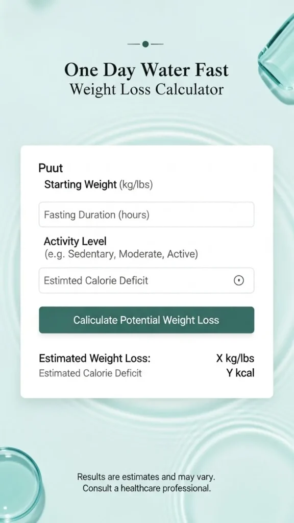 One Day Water Fast Weight Loss Calculator