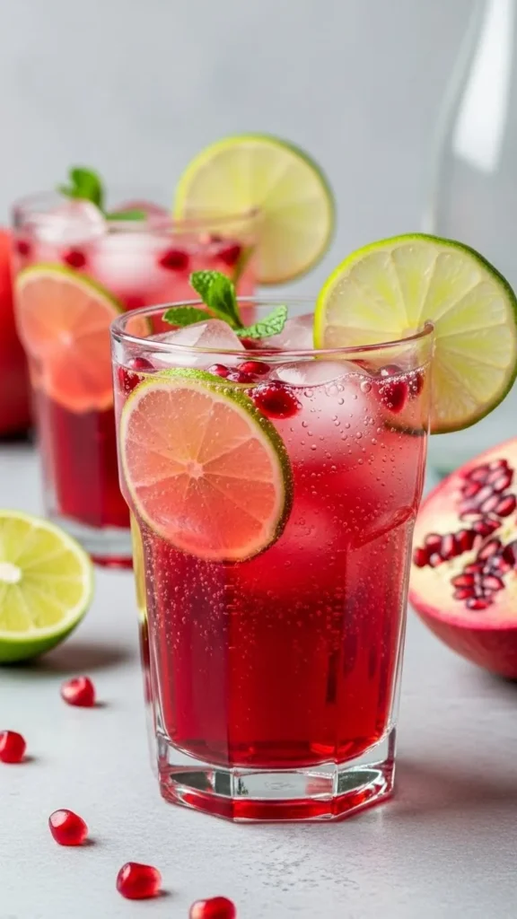 Pomegranate Lime Sparkler