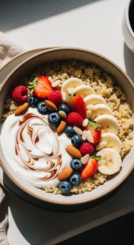 quinoa yogurt breakfast bowl
