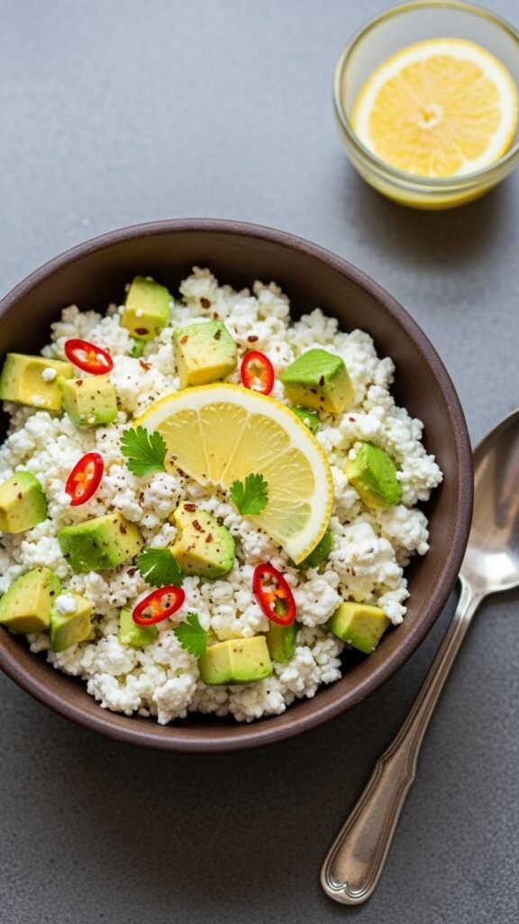 Savory Cottage Cheese & Avocado Mix