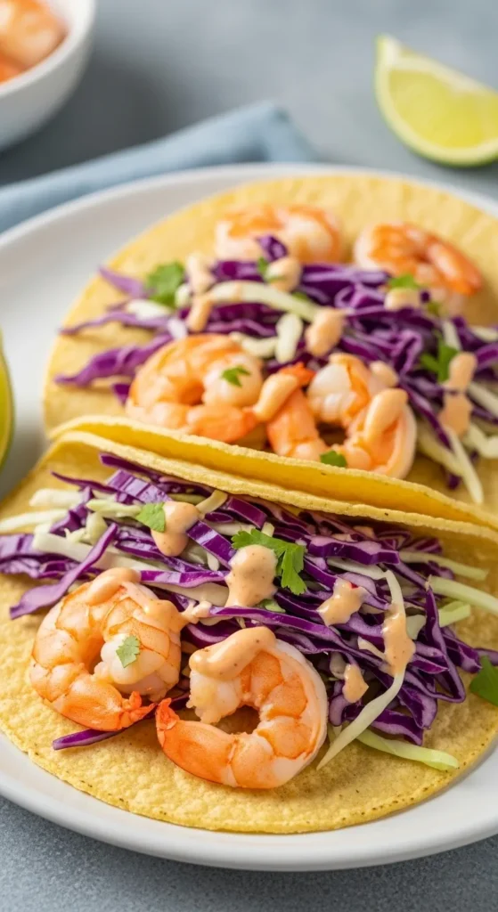 Shrimp Tacos with Cabbage Slaw