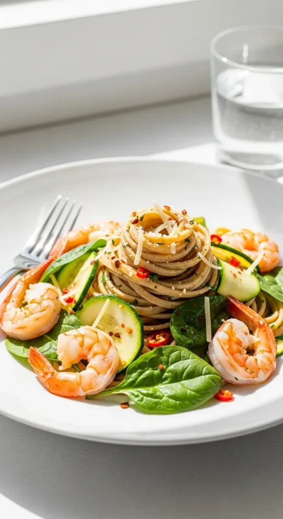 Shrimp and Veggie Whole Wheat Pasta