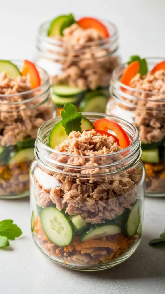 Spicy Tuna Meal Prep Jars