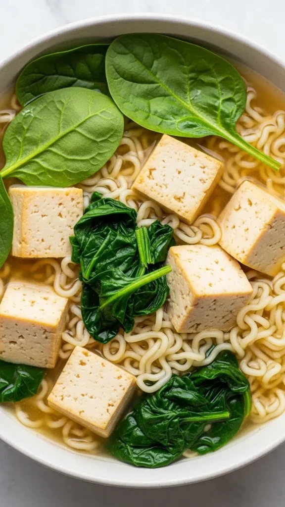 Tofu and Spinach Ramen