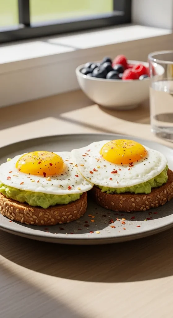 simple avocado toast with egg calories