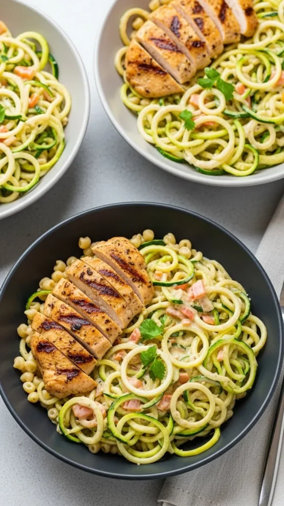 Zucchini Noodle Chicken Alfredo