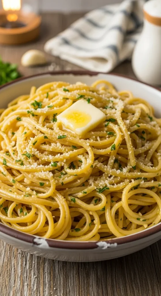 Five Minute Garlic Butter Pasta