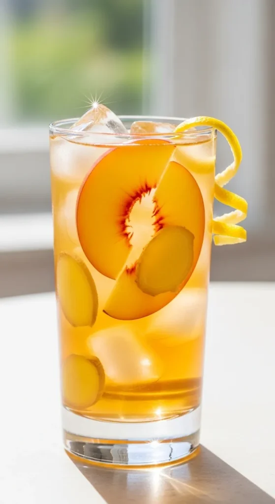 Peach Ginger Iced Cooler
