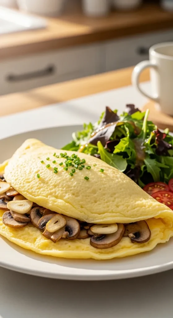 Mushroom & Garlic Egg White Omelet