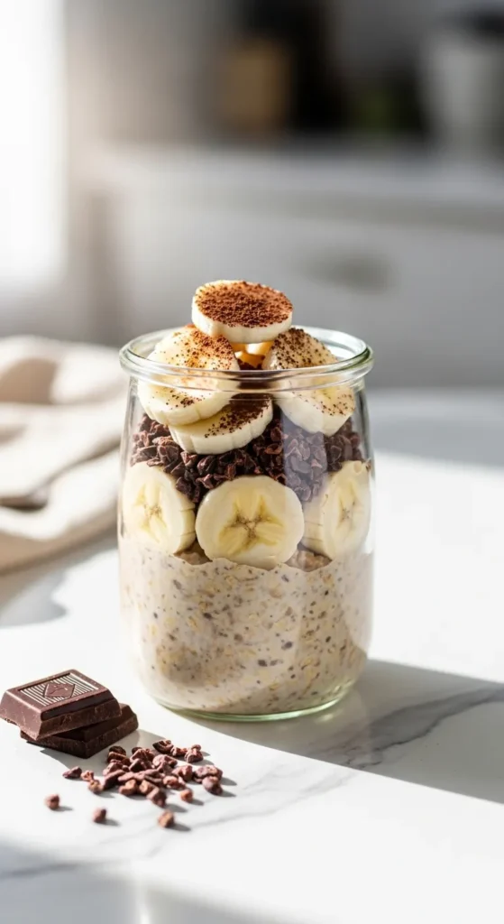 Dark Chocolate Banana Overnight Oats
