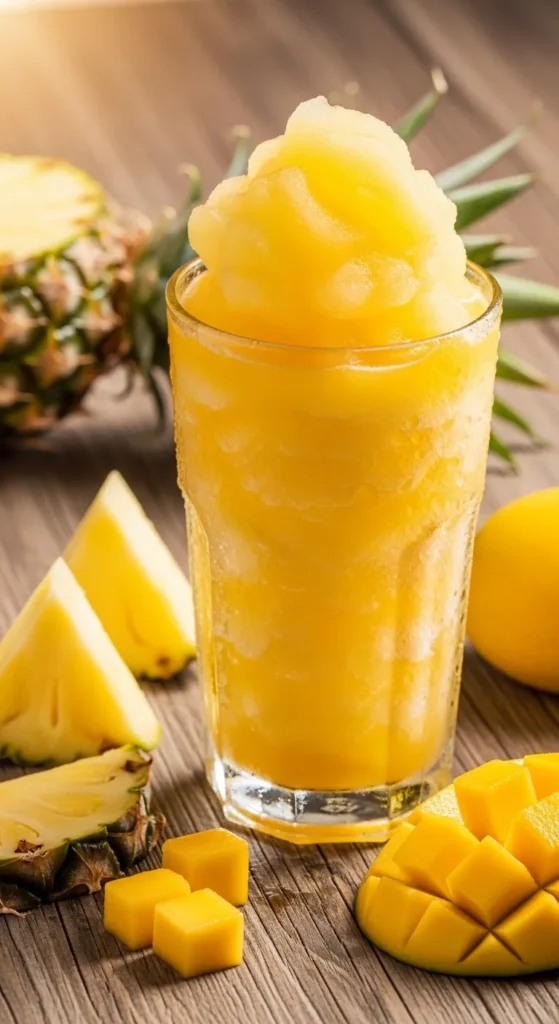 Mango Pineapple Slushie (Vacation in a Glass)