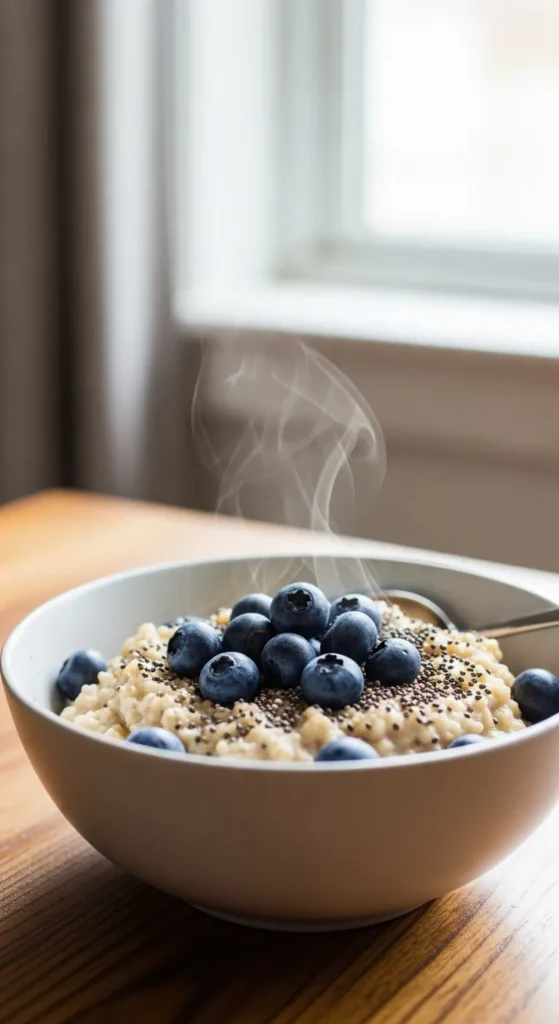 Blueberry Oatmeal with Chia Seeds