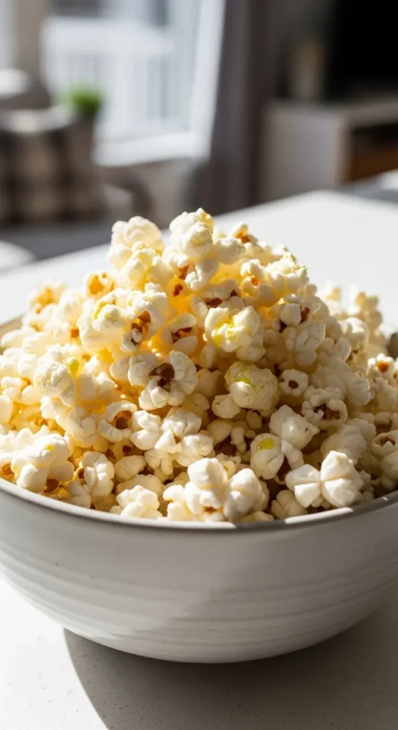 Popcorn with Olive Oil and Sea Salt