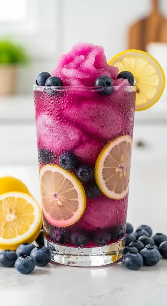 Blueberry Lemonade Slushie (Sweet Meets Sharp)