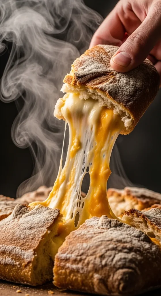 Cheese Stuffed Crusty Bread