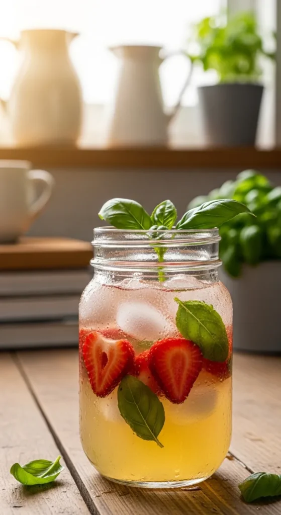Strawberry Basil Lemonade (Sweet with a Fancy Twist)