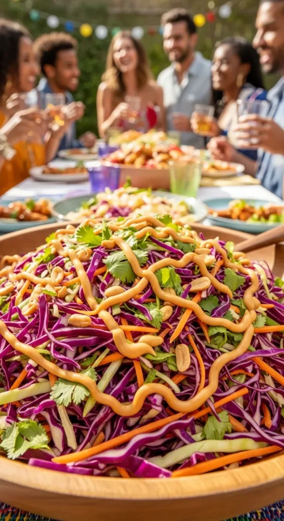 Asian Slaw with Peanut Dressing