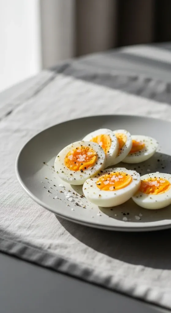 Boiled Eggs with Salt and Pepper