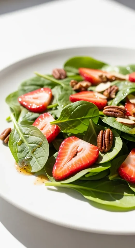 Spinach Strawberry Salad with Crunch